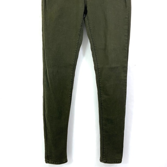 ♻️DONATED♻️ JUST BLACK Jeans Olive Army Green Skinny Jeans Size 2 C7 - Picture 3 of 7